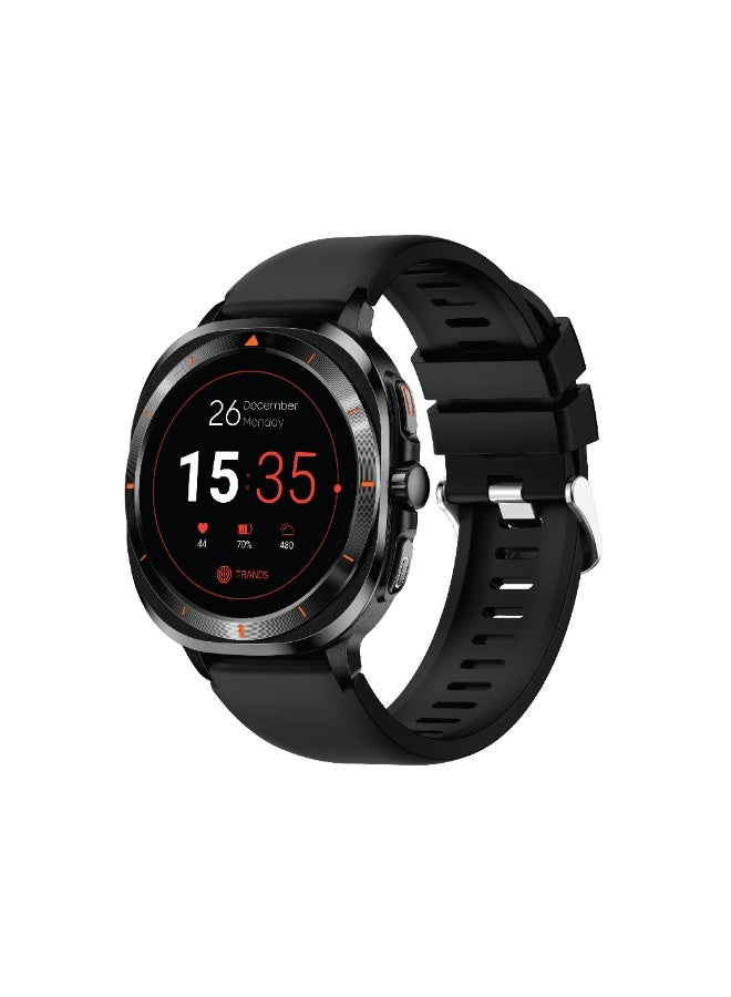 Trands SW190 Smart Watch for Men & Women – 1.43" HD Screen, Bluetooth Calling, IP67 Waterproof, Fitness Tracker with Heart Rate & Sleep Monitor, Premium Magnetic Mesh Band – Black - Image 1